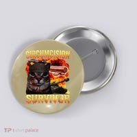 Circumcision Survivor Funny Oddly Specific Dank Cat Meme Button thumb 0