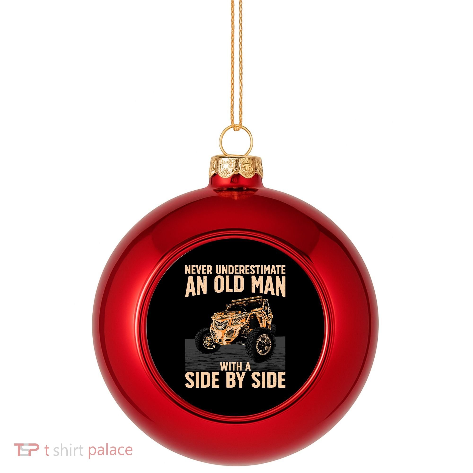Cool SXS For Grandpa Dad Offroad UTV ATV SideBySide Plastic Christmas Ball Ornament