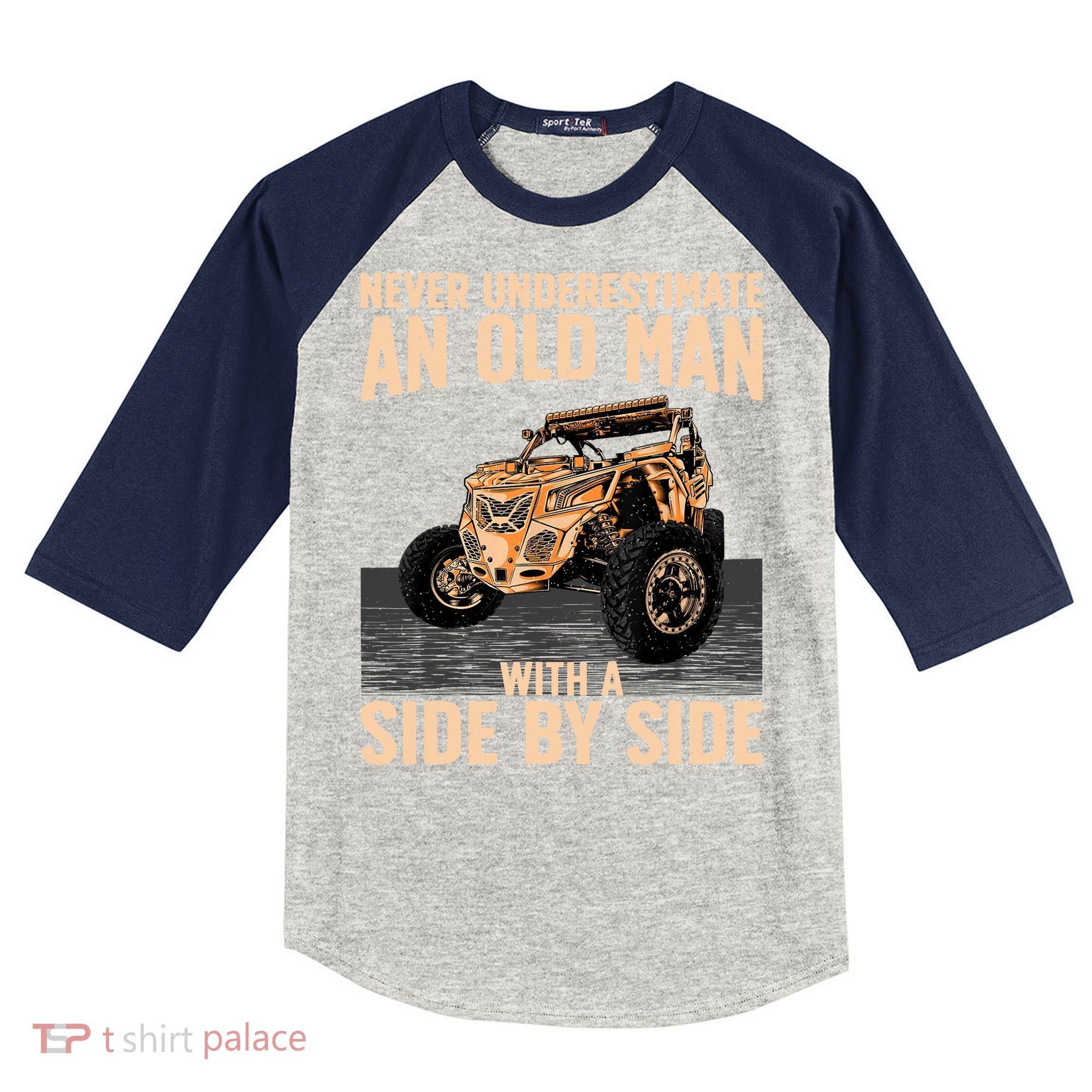 Cool SXS For Grandpa Dad Offroad UTV ATV SideBySide Kids Colorblock Raglan Jersey