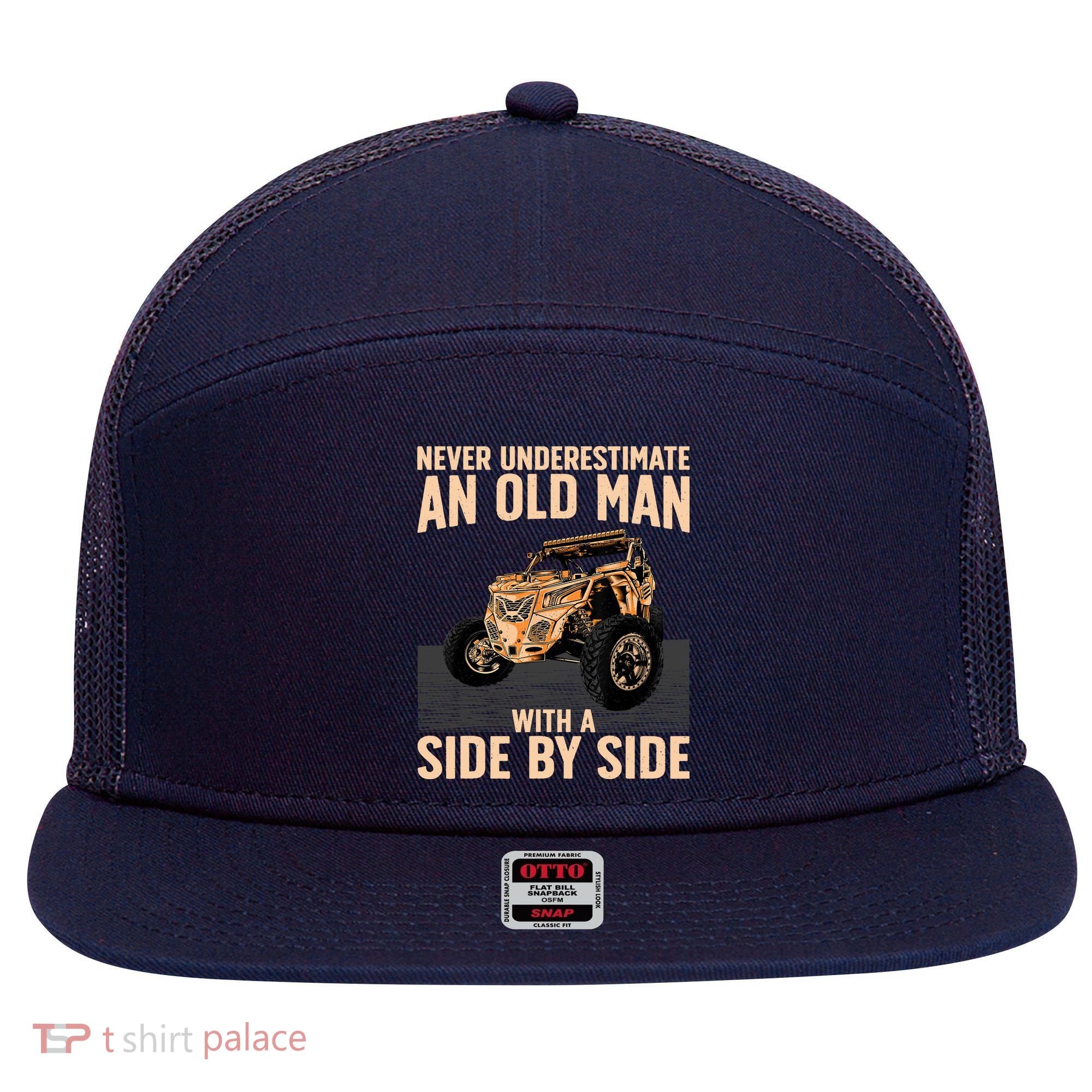 Cool SXS For Grandpa Dad Offroad UTV ATV SideBySide 7 Panel Mesh Trucker Snapback Hat