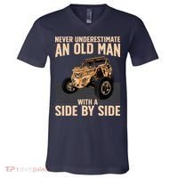 Cool SXS For Grandpa Dad Offroad UTV ATV SideBySide V-Neck T-Shirt thumb 0