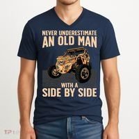 Cool SXS For Grandpa Dad Offroad UTV ATV SideBySide V-Neck T-Shirt thumb 2