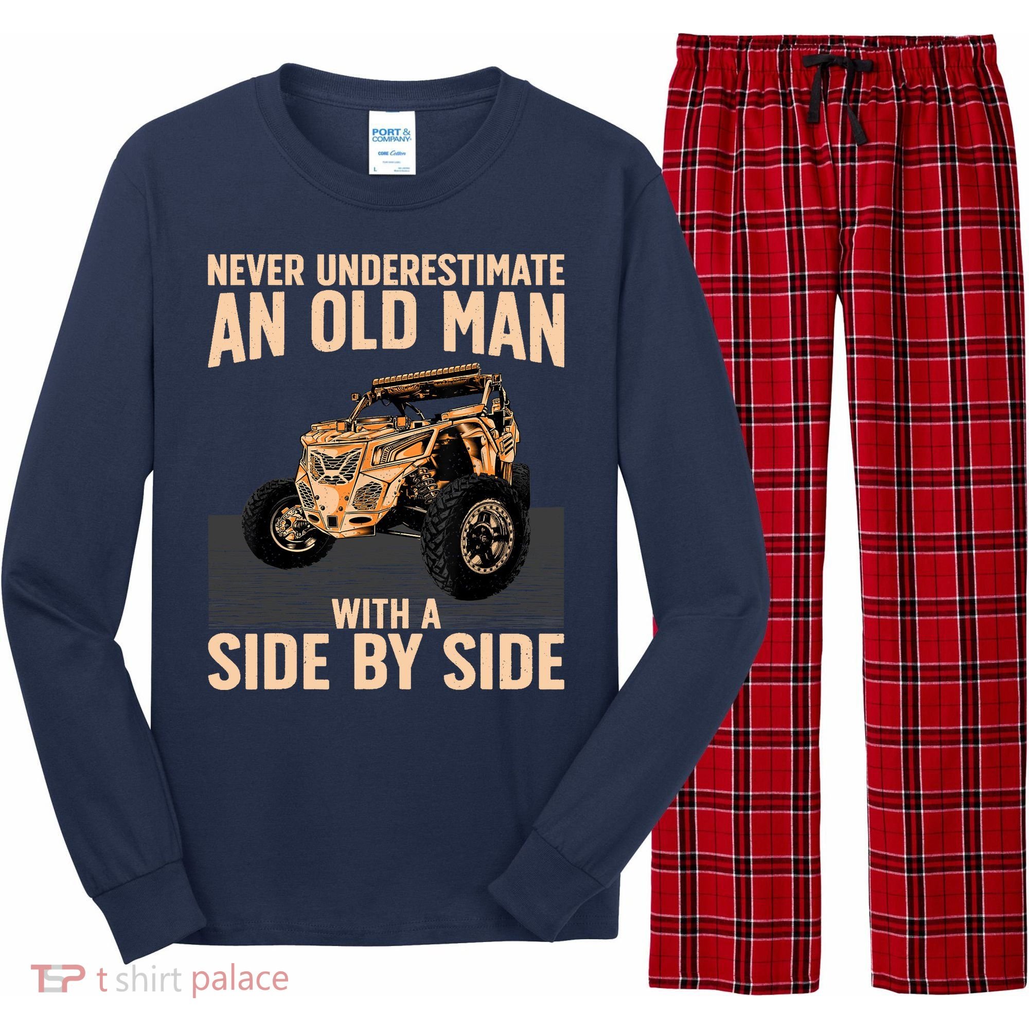 Cool SXS For Grandpa Dad Offroad UTV ATV SideBySide Long Sleeve Pajama Set