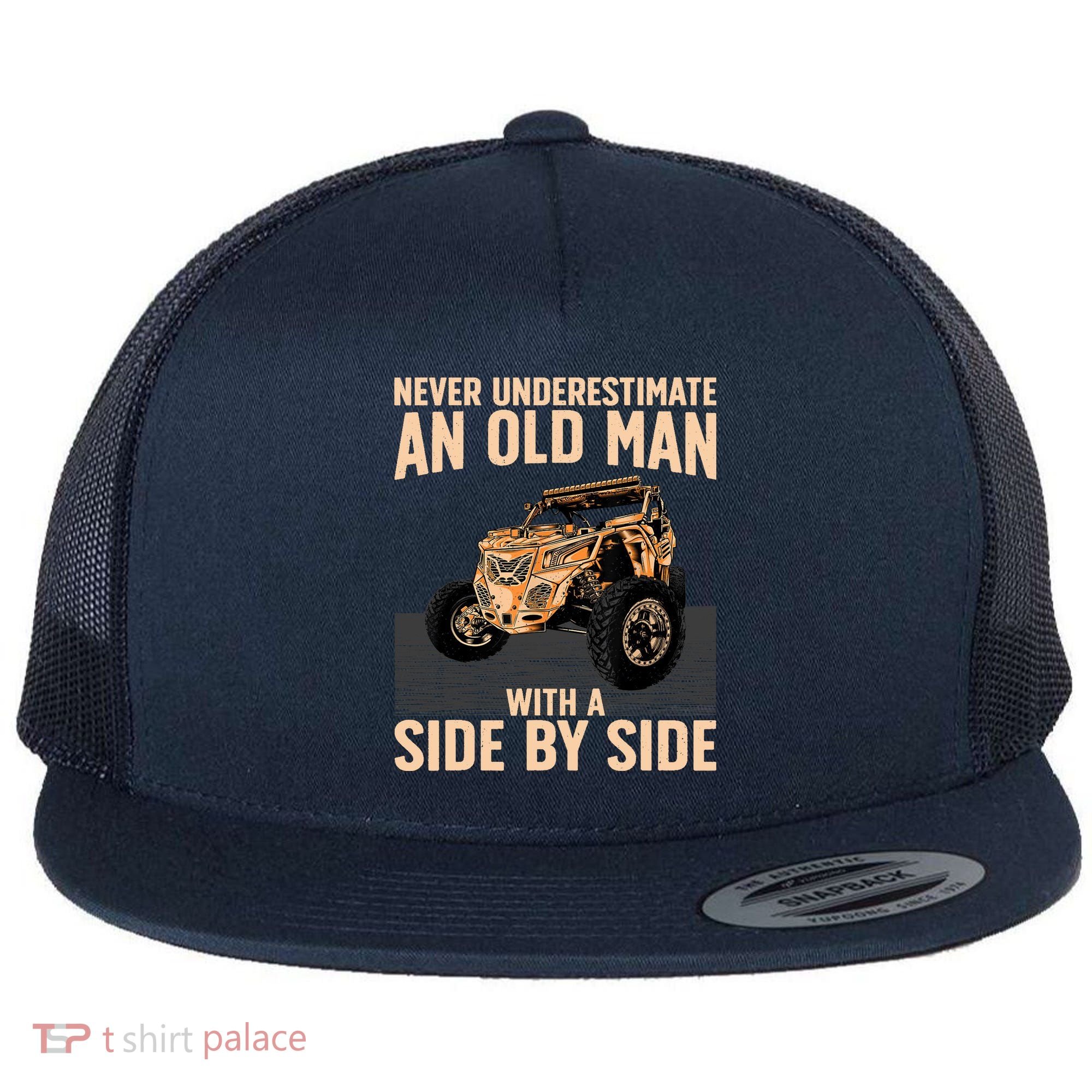 Cool SXS For Grandpa Dad Offroad UTV ATV SideBySide Flat Bill Trucker Hat