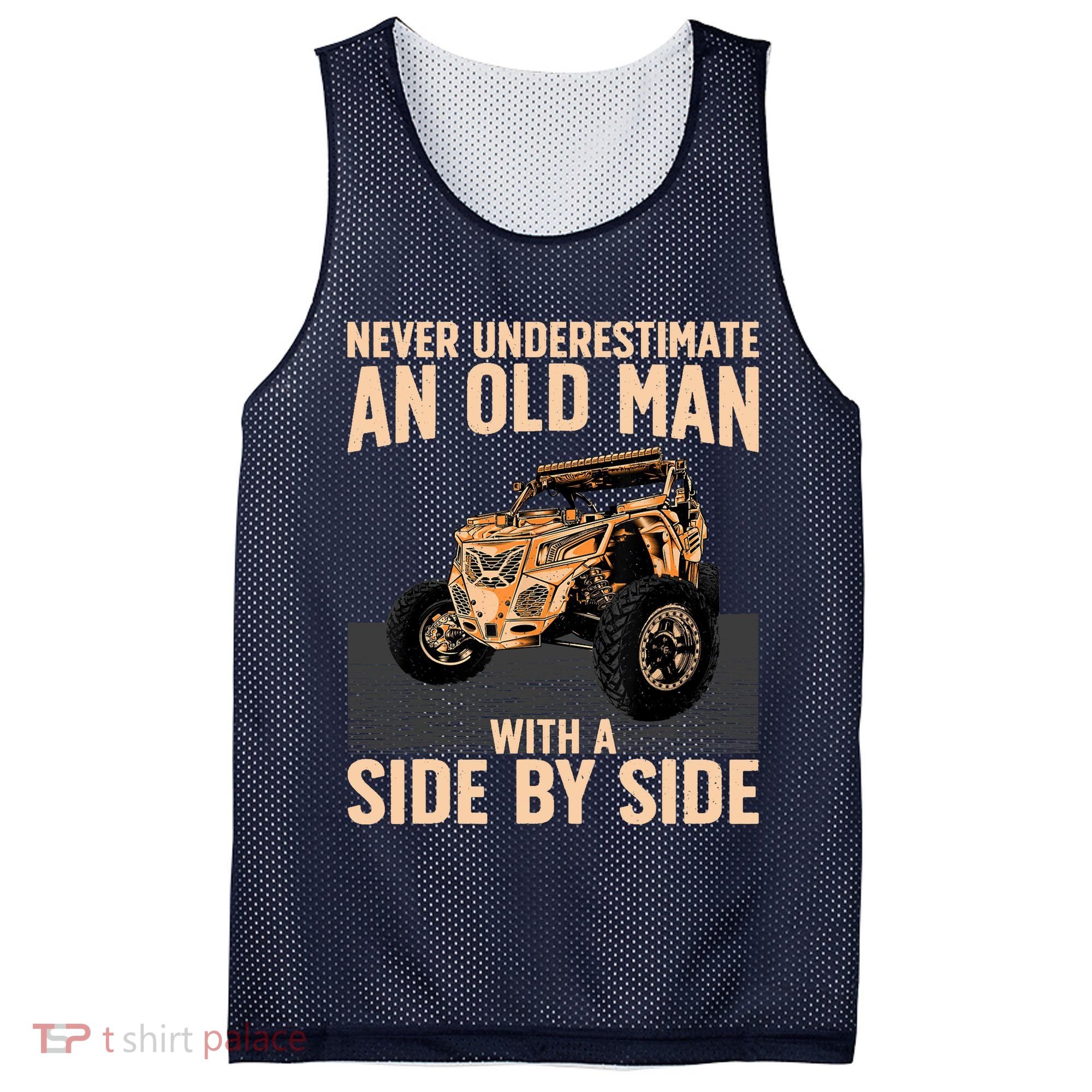 Cool SXS For Grandpa Dad Offroad UTV ATV SideBySide Mesh Reversible Basketball Jersey Tank