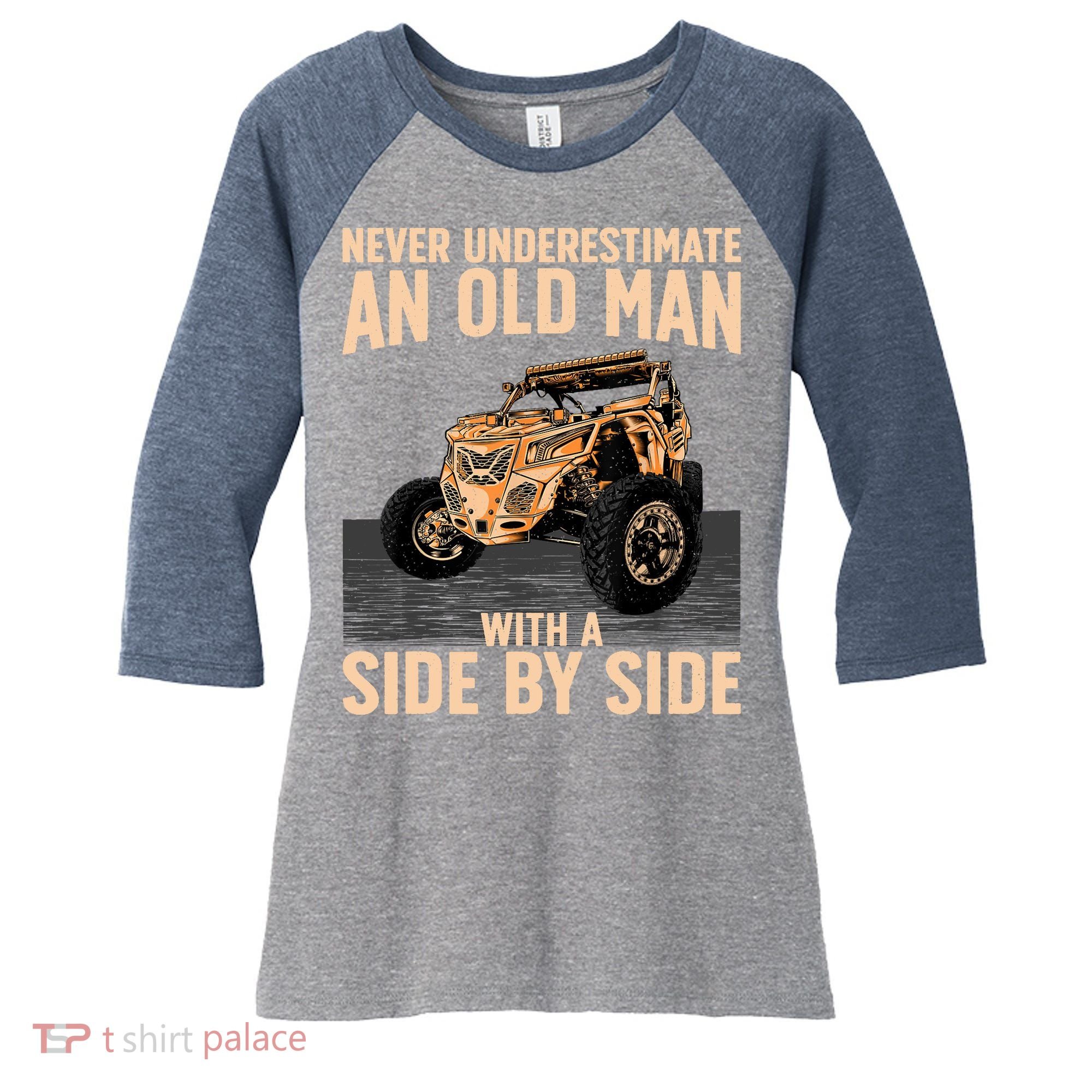 Cool SXS For Grandpa Dad Offroad UTV ATV SideBySide Women's Tri-Blend 3/4-Sleeve Raglan Shirt