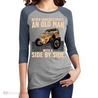 Cool SXS For Grandpa Dad Offroad UTV ATV SideBySide Women's Tri-Blend 3/4-Sleeve Raglan Shirt thumb 2