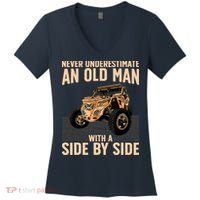 Cool SXS For Grandpa Dad Offroad UTV ATV SideBySide Women's V-Neck T-Shirt thumb 0