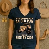 Cool SXS For Grandpa Dad Offroad UTV ATV SideBySide Women's V-Neck T-Shirt thumb 3