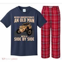 Cool SXS For Grandpa Dad Offroad UTV ATV SideBySide Kids Plaid Pajama Set thumb 0