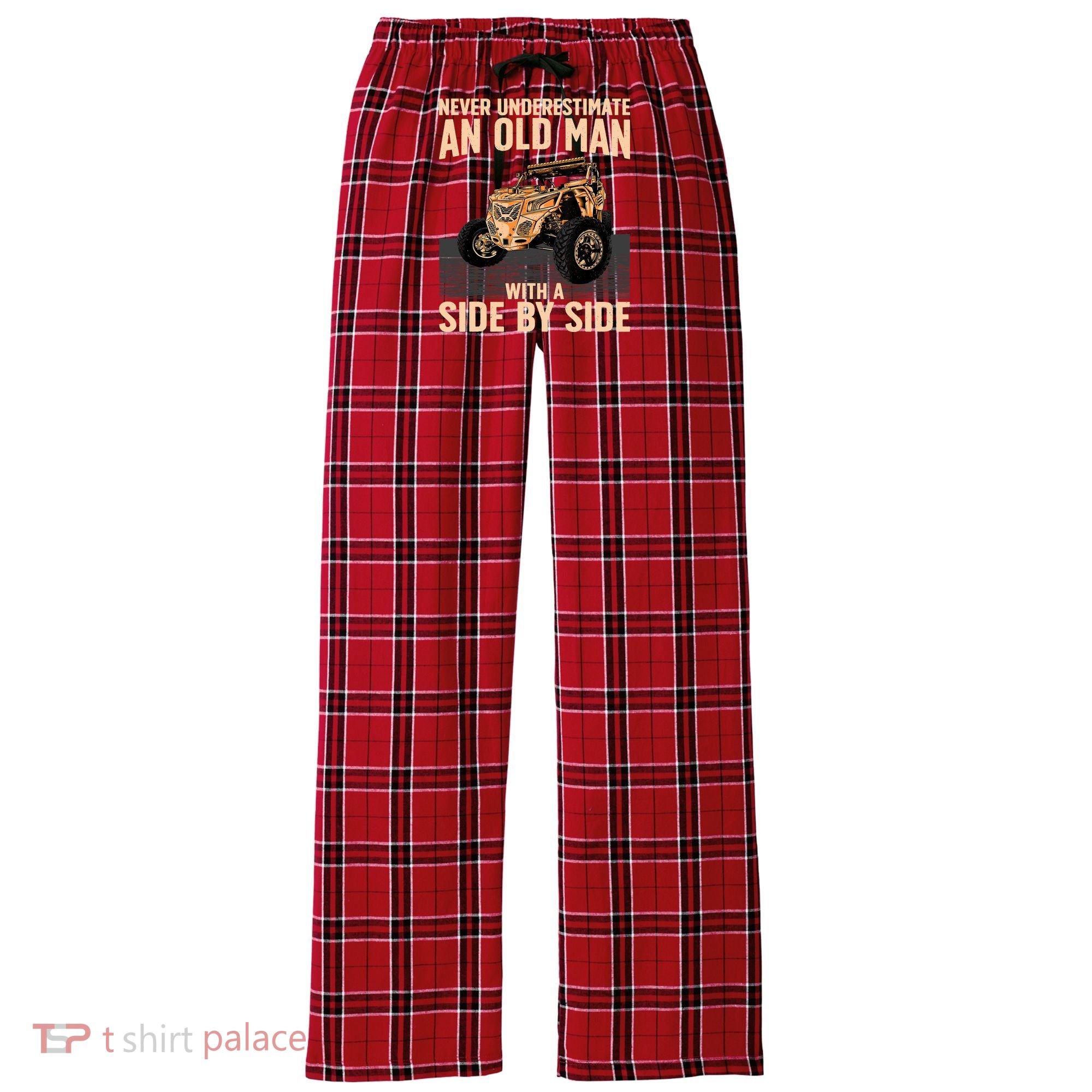 Cool SXS For Grandpa Dad Offroad UTV ATV SideBySide Women's Flannel Plaid Pajama Pants