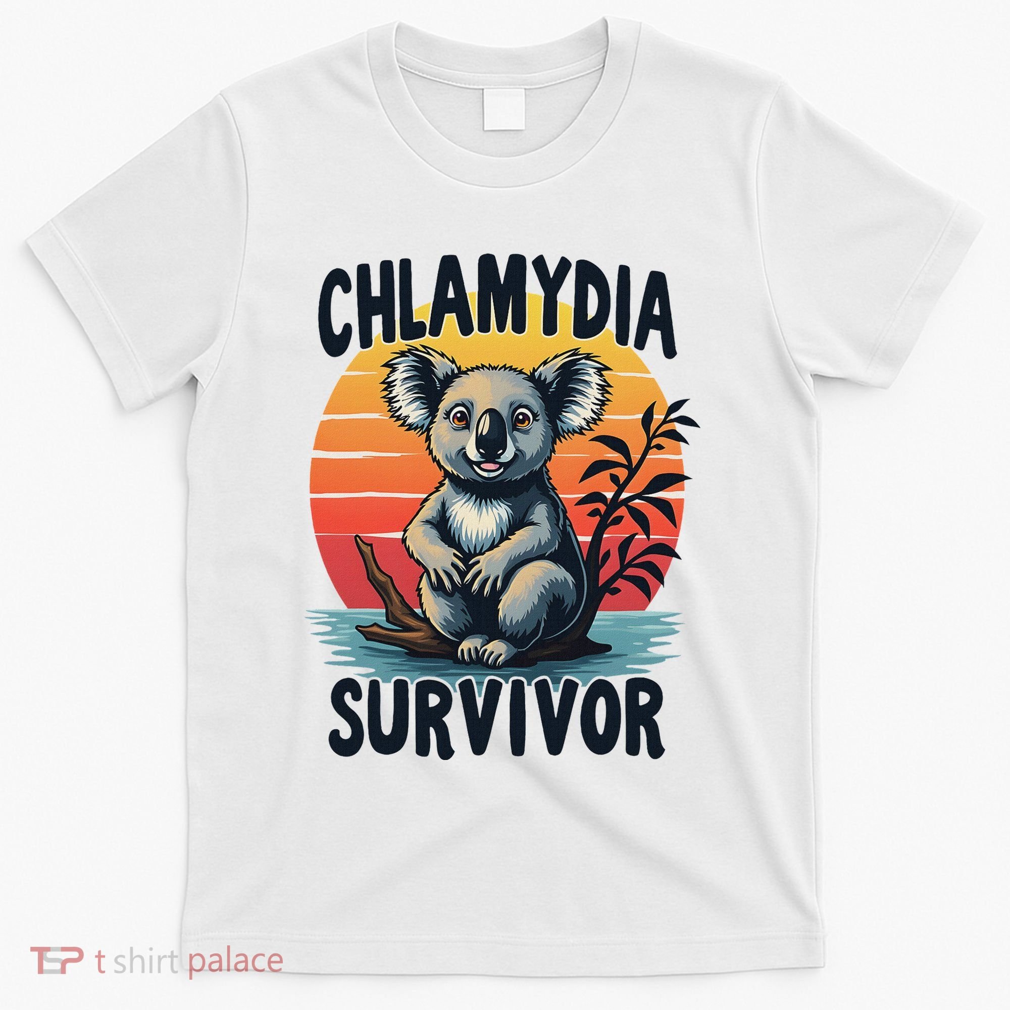 Chlamydia Survivor Funny Adult Joke Retro Vintage Koala T-Shirt