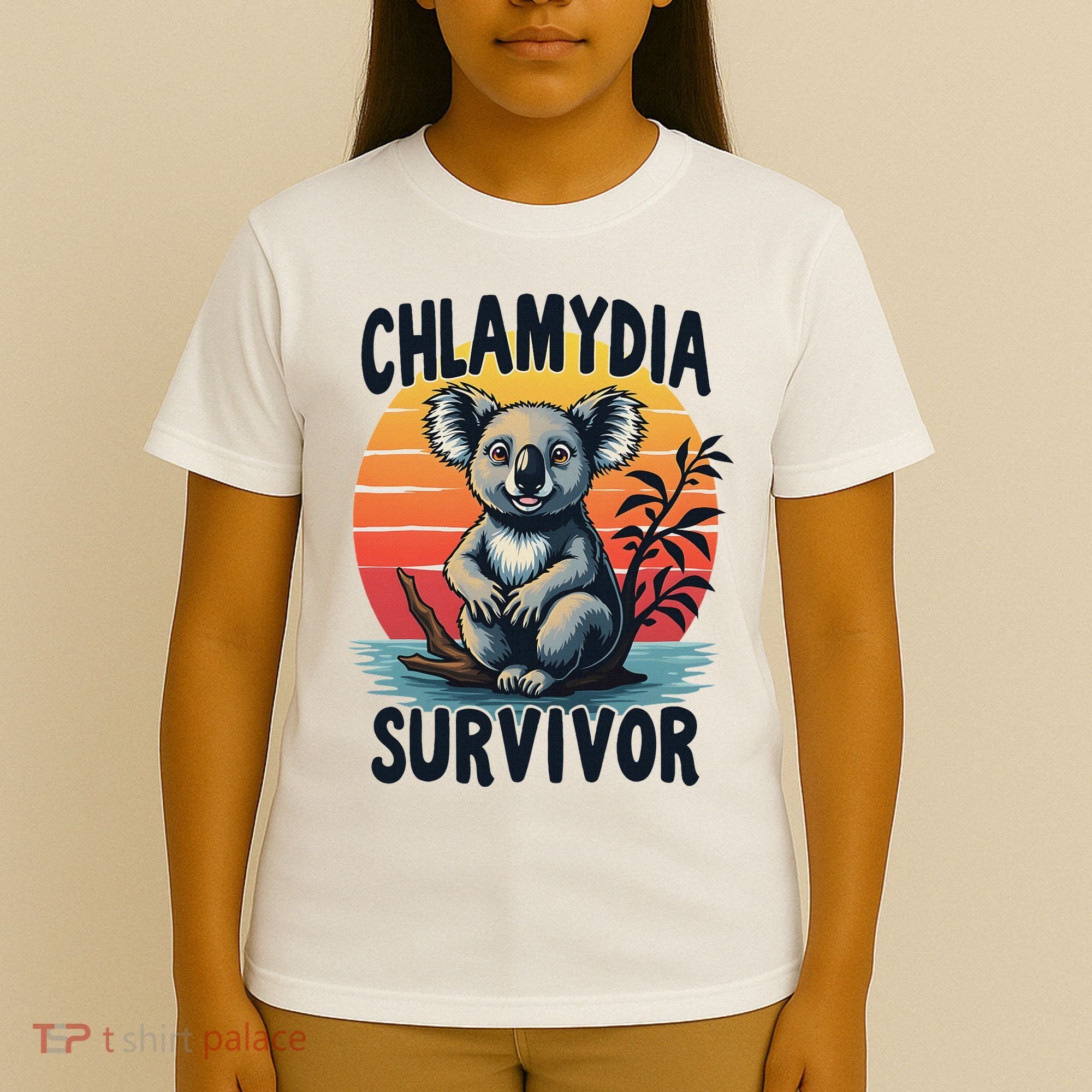 Chlamydia Survivor Funny Adult Joke Retro Vintage Koala T-Shirt