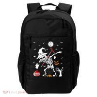 Curling Sports Funny Skeleton Dabbing Curling Halloween Backpack thumb 0