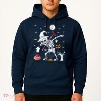 Curling Sports Funny Skeleton Dabbing Curling Halloween Hoodie thumb 2