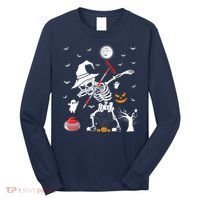 Curling Sports Funny Skeleton Dabbing Curling Halloween Long Sleeve Shirt thumb 0