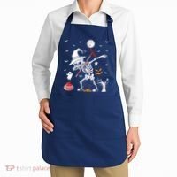 Curling Sports Funny Skeleton Dabbing Curling Halloween Apron thumb 2