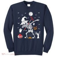 Curling Sports Funny Skeleton Dabbing Curling Halloween Sweatshirt thumb 0
