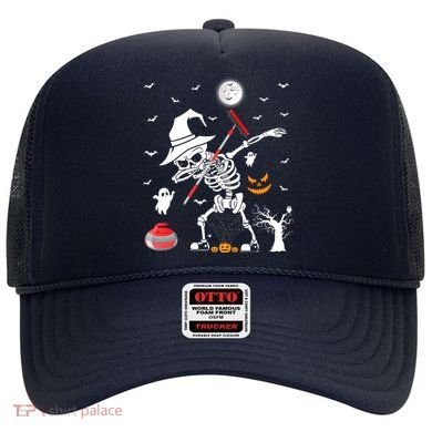 Curling Sports Funny Skeleton Dabbing Curling Halloween Hat