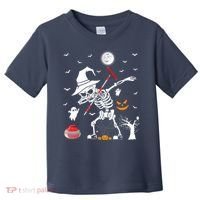 Curling Sports Funny Skeleton Dabbing Curling Halloween Toddler T-Shirt thumb 0