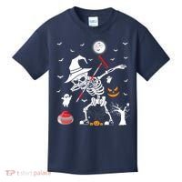 Curling Sports Funny Skeleton Dabbing Curling Halloween Kids T-Shirt thumb 0