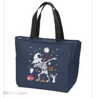 Curling Sports Funny Skeleton Dabbing Curling Halloween Tote Bag thumb 3
