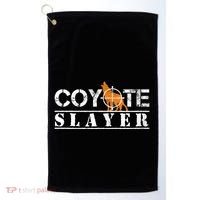 Coyote Slayer Funny Hunting Gift For Coyote Hunters Gift Golf Towel thumb 0
