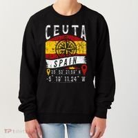 Ceuta Spain Flag Gps Coordinates Of Ceuta Women's Sweatshirt thumb 0