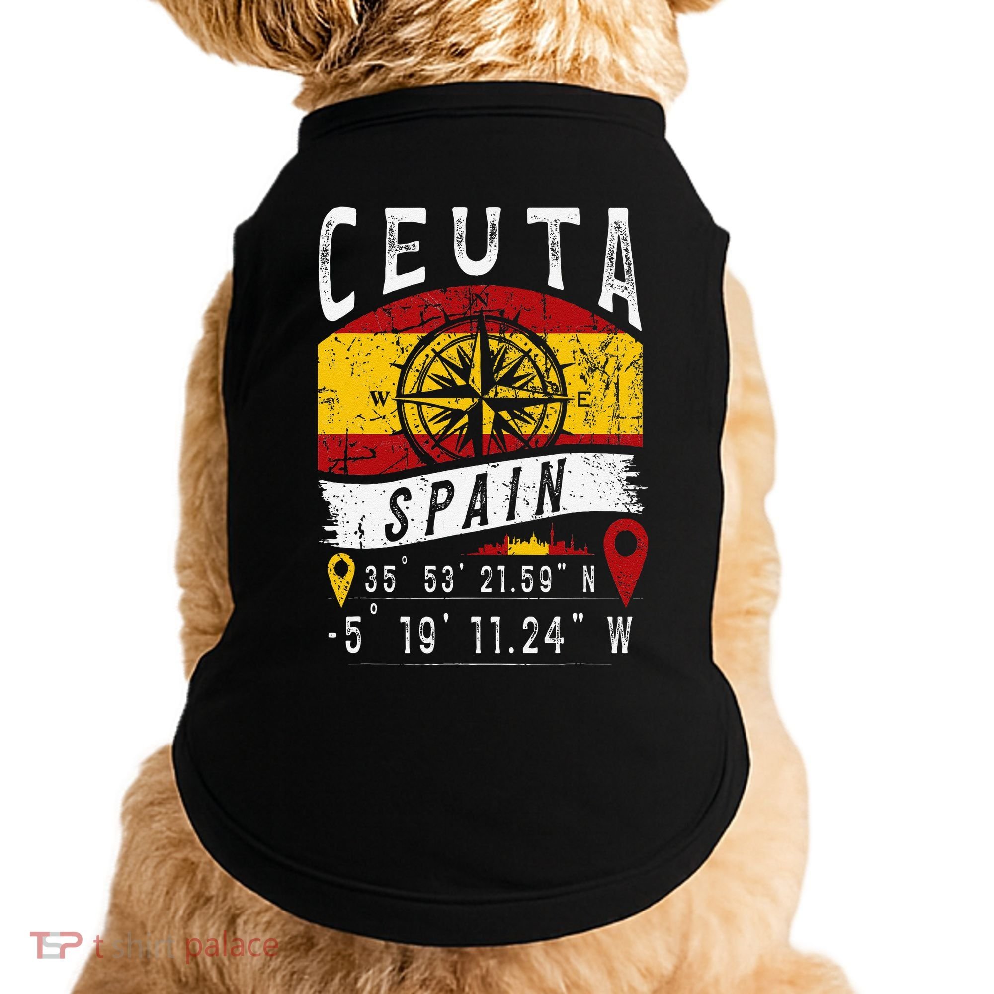 Ceuta Spain Flag Gps Coordinates Of Ceuta Doggie Tank