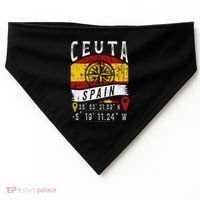Ceuta Spain Flag Gps Coordinates Of Ceuta USA-Made Doggie Bandana thumb 0