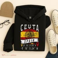 Ceuta Spain Flag Gps Coordinates Of Ceuta Hoodie thumb 4