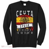 Ceuta Spain Flag Gps Coordinates Of Ceuta Sweatshirt thumb 0