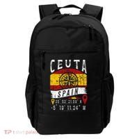 Ceuta Spain Flag Gps Coordinates Of Ceuta Backpack thumb 0