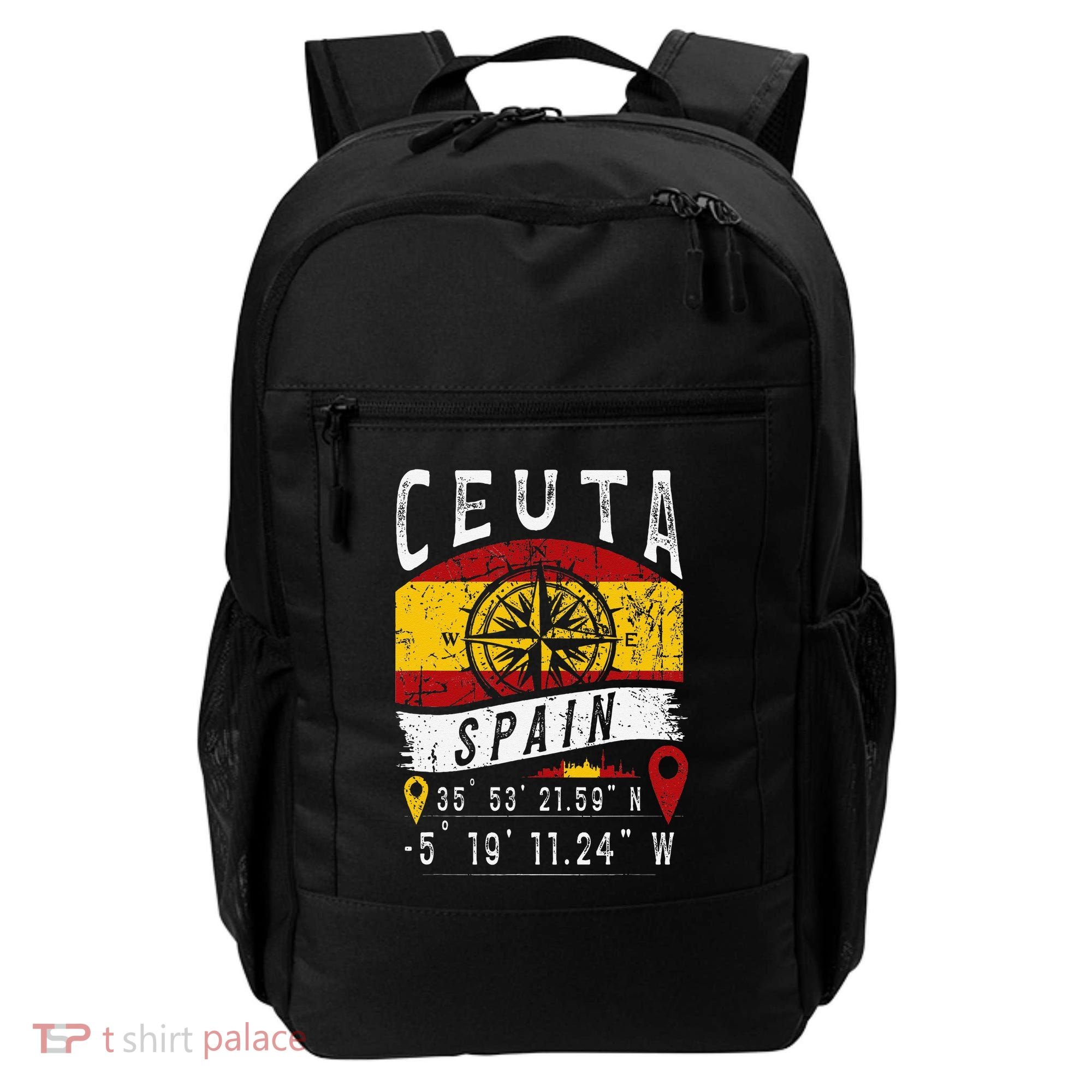 Ceuta Spain Flag Gps Coordinates Of Ceuta Backpack