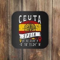 Ceuta Spain Flag Gps Coordinates Of Ceuta Coaster thumb 0
