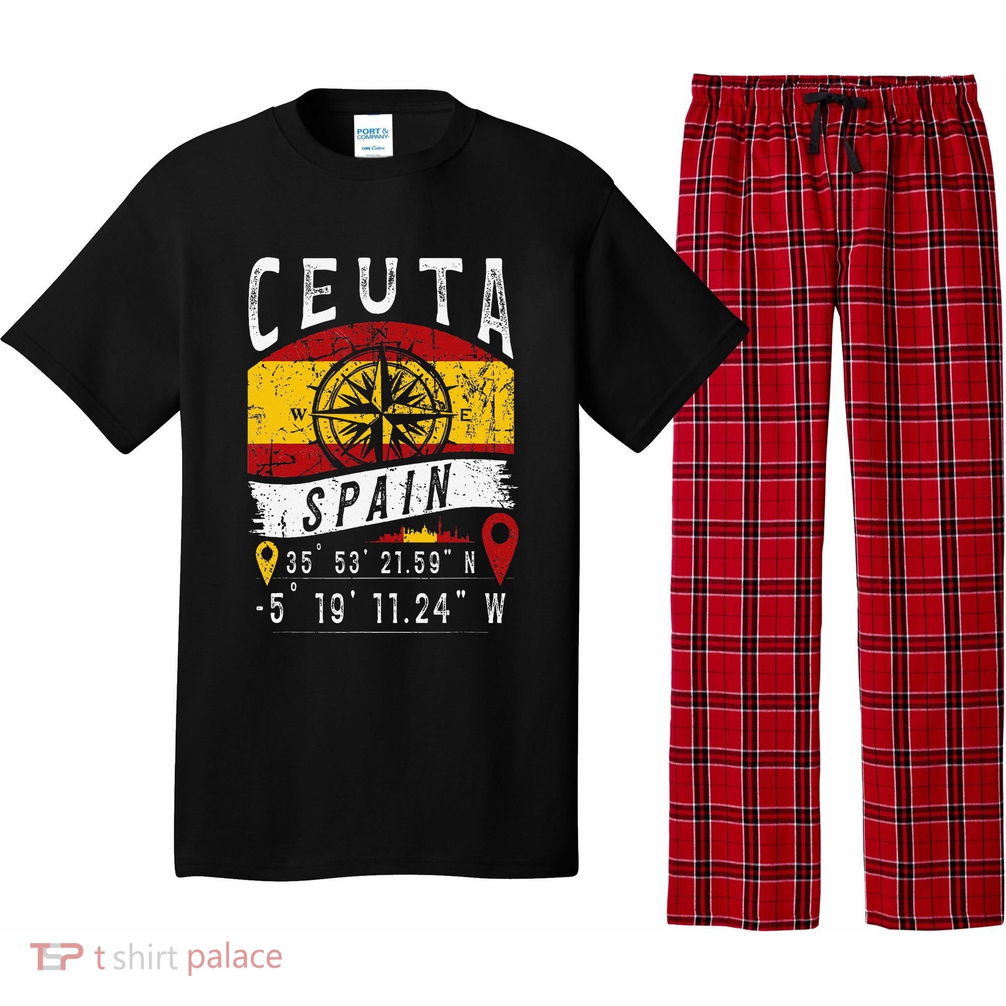 Ceuta Spain Flag Gps Coordinates Of Ceuta Pajama Set