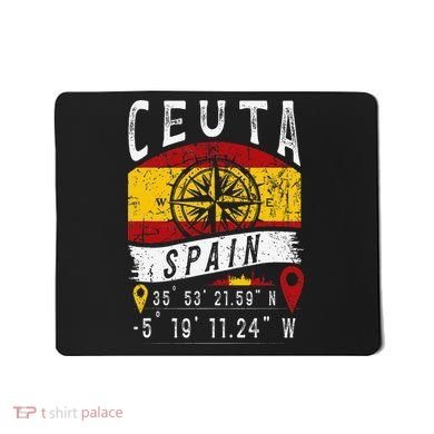 Ceuta Spain Flag Gps Coordinates Of Ceuta Mousepad