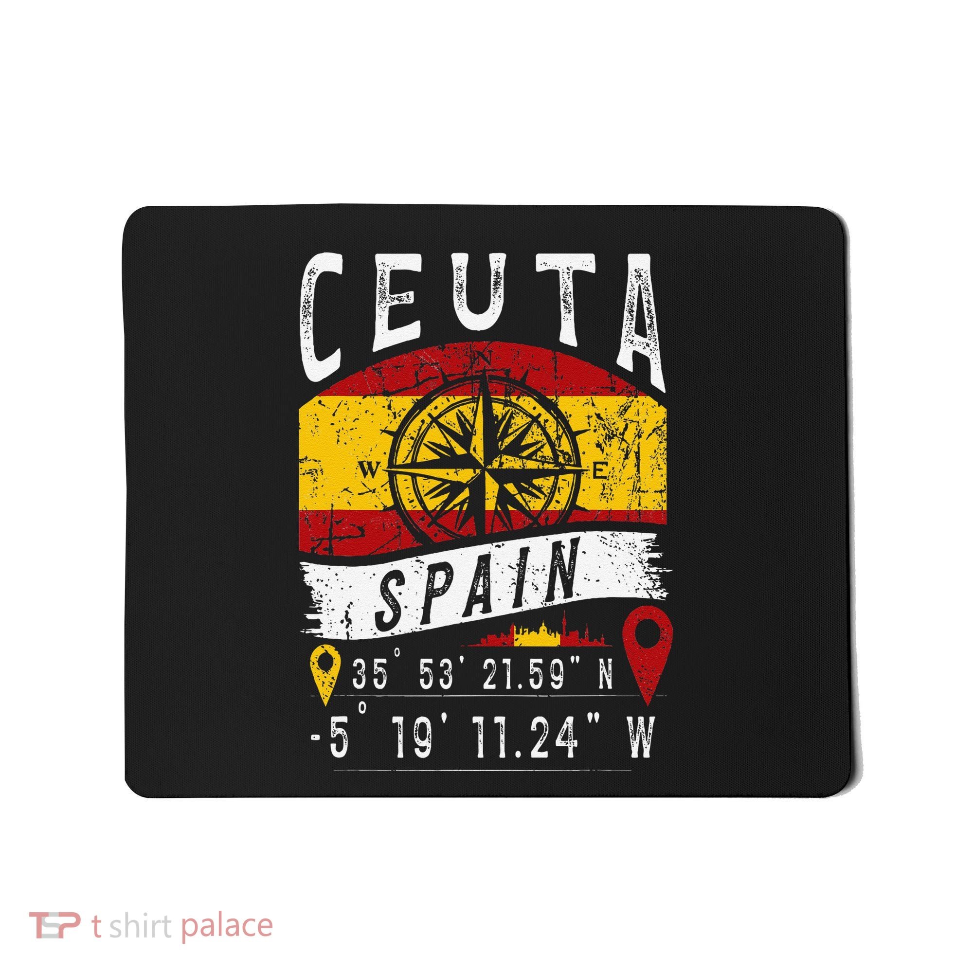 Ceuta Spain Flag Gps Coordinates Of Ceuta Mousepad
