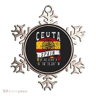 Ceuta Spain Flag Gps Coordinates Of Ceuta Ornament