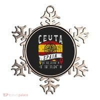 Ceuta Spain Flag Gps Coordinates Of Ceuta Ornament thumb 0