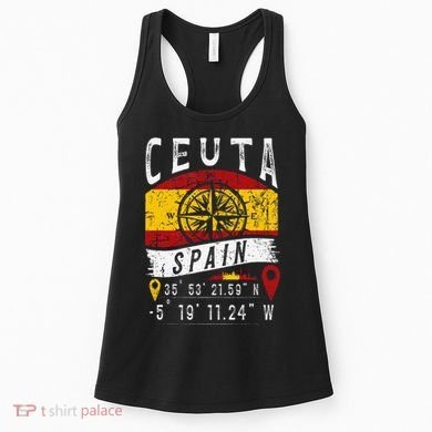 Ceuta Spain Flag Gps Coordinates Of Ceuta Women's Tank Top