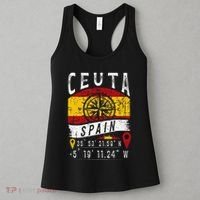 Ceuta Spain Flag Gps Coordinates Of Ceuta Women's Tank Top thumb 3