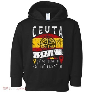 Ceuta Spain Flag Gps Coordinates Of Ceuta Toddler Hoodie
