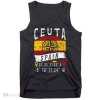 Ceuta Spain Flag Gps Coordinates Of Ceuta Tank Top thumb 0