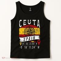 Ceuta Spain Flag Gps Coordinates Of Ceuta Tank Top thumb 2