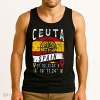 Ceuta Spain Flag Gps Coordinates Of Ceuta Tank Top thumb 3