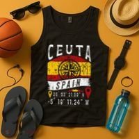 Ceuta Spain Flag Gps Coordinates Of Ceuta Tank Top thumb 4