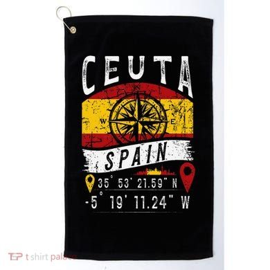 Ceuta Spain Flag Gps Coordinates Of Ceuta Golf Towel
