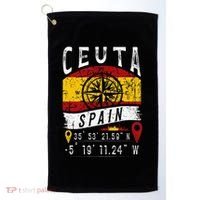 Ceuta Spain Flag Gps Coordinates Of Ceuta Golf Towel thumb 0