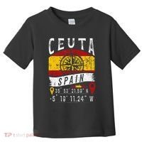 Ceuta Spain Flag Gps Coordinates Of Ceuta Toddler T-Shirt thumb 0